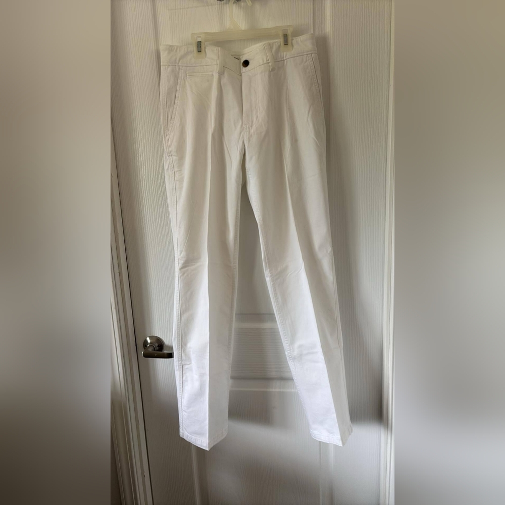 White Stretch Pants Vacation Coastal Resort Summer Casual